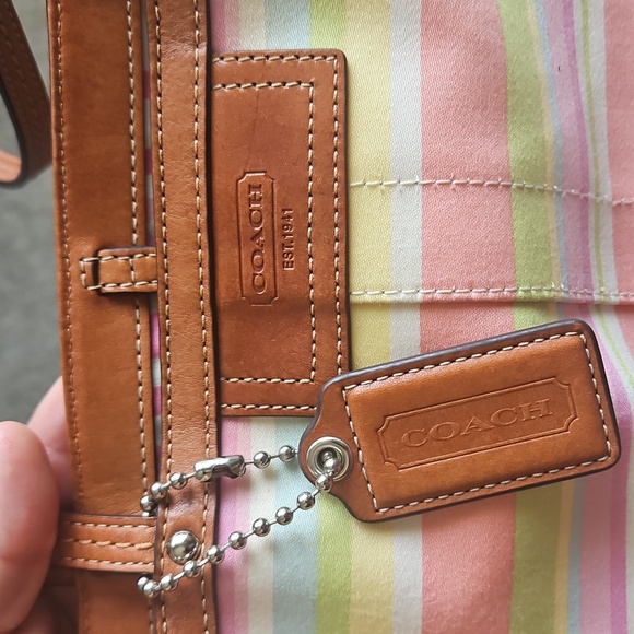 Coach• Hampton Pastel Reverseable Tote with British Tan Leather - Picture 12 of 13